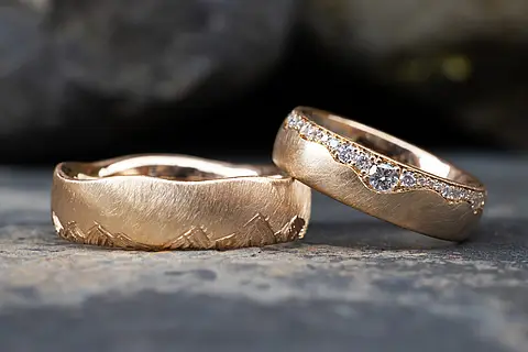 Ausgefallene Eheringe aus Roségold