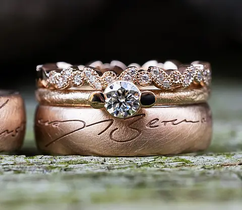 Eheringe Vintage mit Vorsteckringen